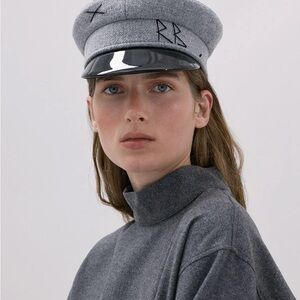 RUSLAN BAGINSKIY Grey Wool Baker Boy Cap